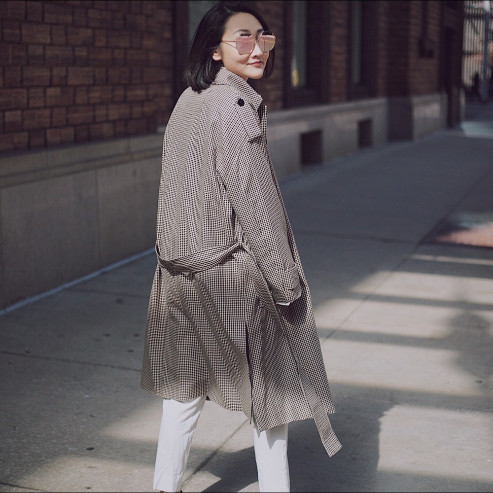 Check Trench Coat